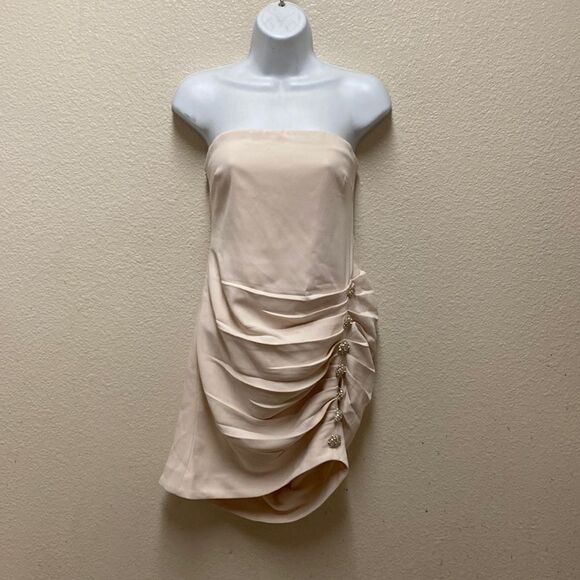 NBD Strapless Ruched Side Mini Dress Small - Picture 1 of 6